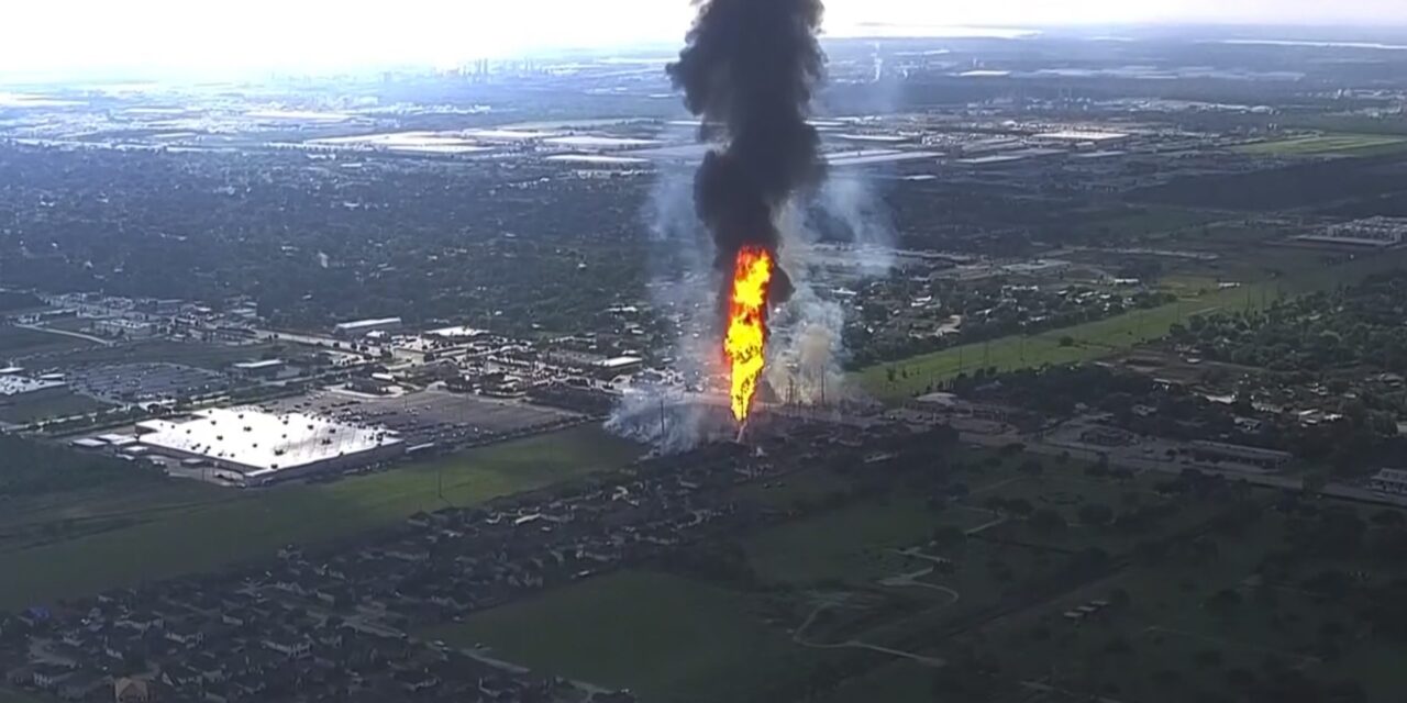 A pipeline has exploded and is on fire in a Houston suburb, forcing evacuations