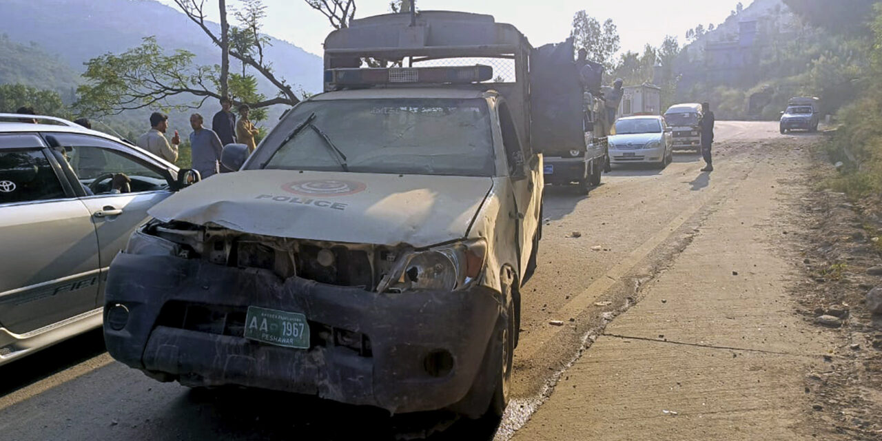 Bomb targeting foreign diplomats’ convoy kills policeman in Pakistan’s restive northwest