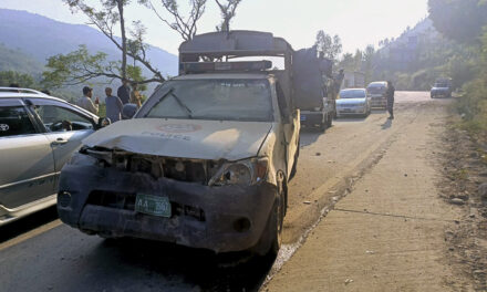 Bomb targeting foreign diplomats’ convoy kills policeman in Pakistan’s restive northwest