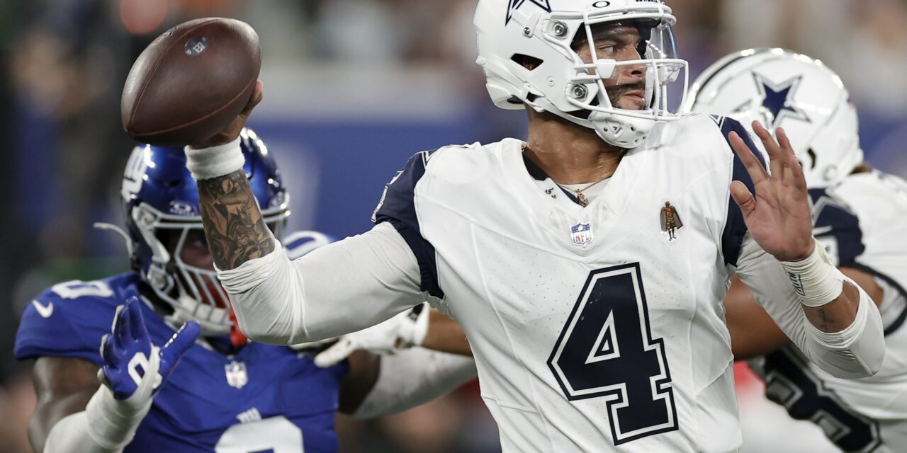 Dak Prescott throws 2 TD passes and Cowboys win 7th straight over Giants, 20-15