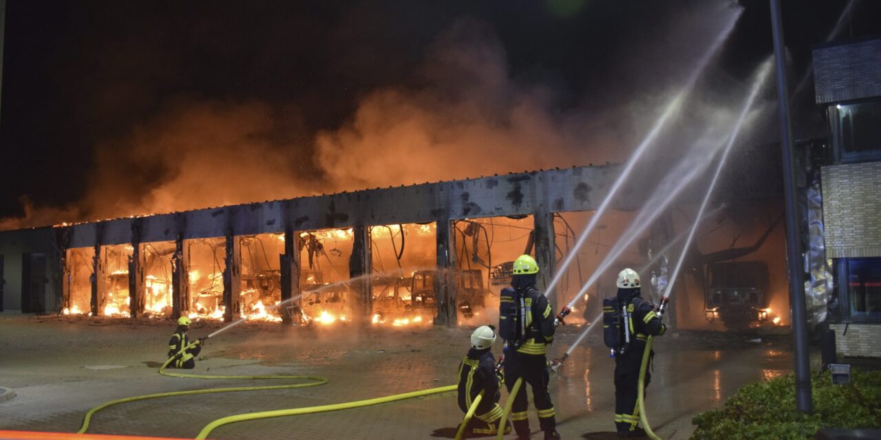 A brand new German fire station that burned down did not have a fire alarm system