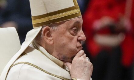 Pope Francis presides over ceremony for new cardinals with wide bruise on his chin