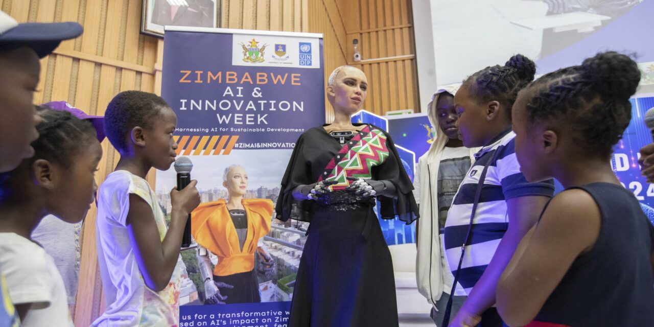 Sophia, a famous robot and global icon of AI, wins hearts at Zimbabwe’s innovation fair