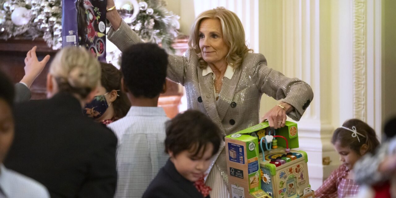 Jill Biden tells military children at Marine Corps Reserve toy drive to remember that they are loved