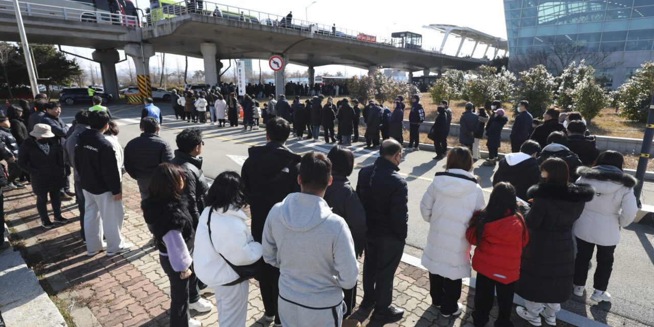 Grieving families of victims of South Korean plane crash visit site for a memorial service