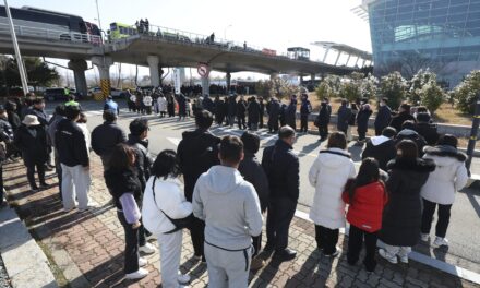 Grieving families of victims of South Korean plane crash visit site for a memorial service