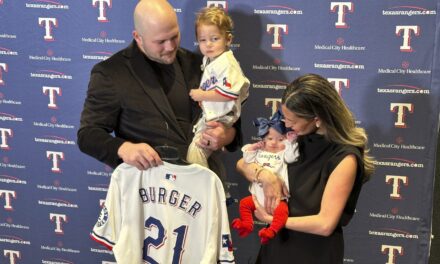 Jake Burger will wear No. 21 with the Texas Rangers for his daughter born with Down syndrome