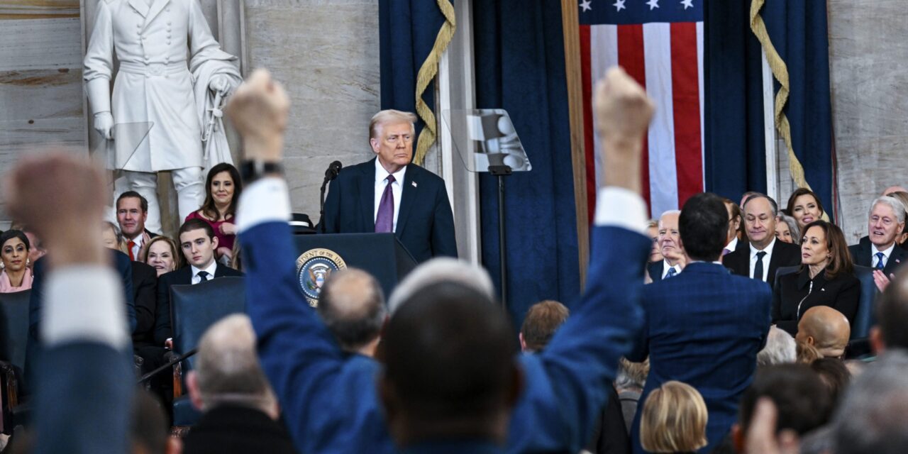 Trump, in his inaugural address, rips into the country’s past leaders and makes sweeping promises