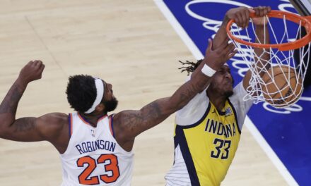 Pacers bring a 2-0 lead over the Knicks home for a sports celebration Sunday in Indiana