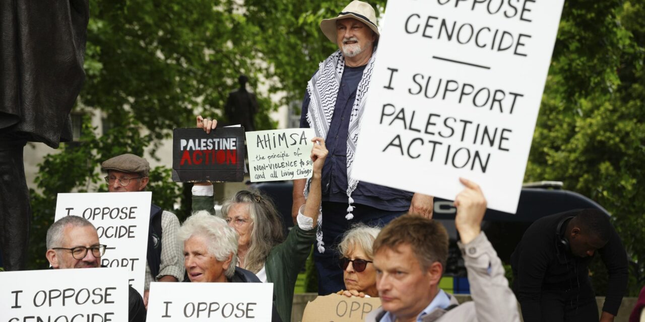 More than 20 arrests at protest in support of Palestine Action after UK ban comes into effect