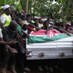 Photos of funeral of Kenyan civilian shot dead by police during protest